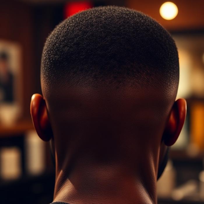 Close-up of a precision fade haircut